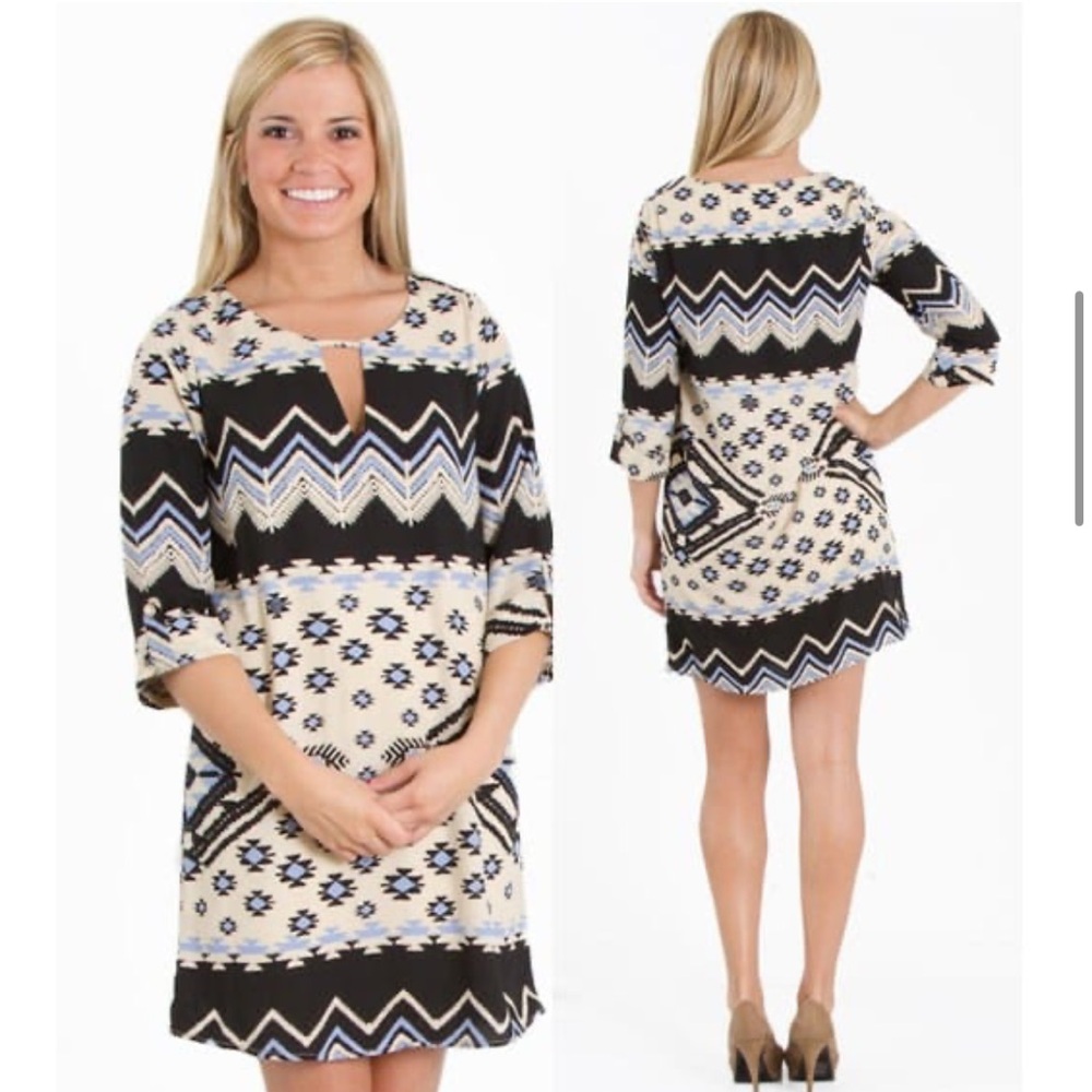 Everly Tribal Print Shift Dress